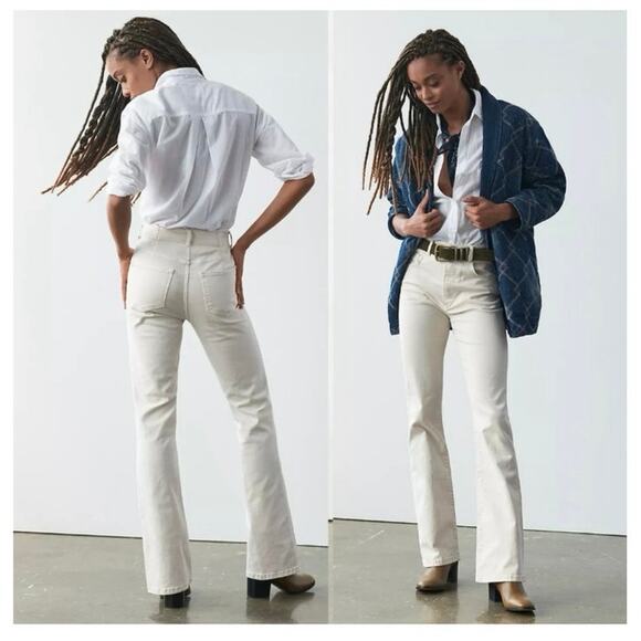 Pilcro Denim - Pilcro The Icon Flare High Rise Jean in Neutral Cream NWT - Size 27